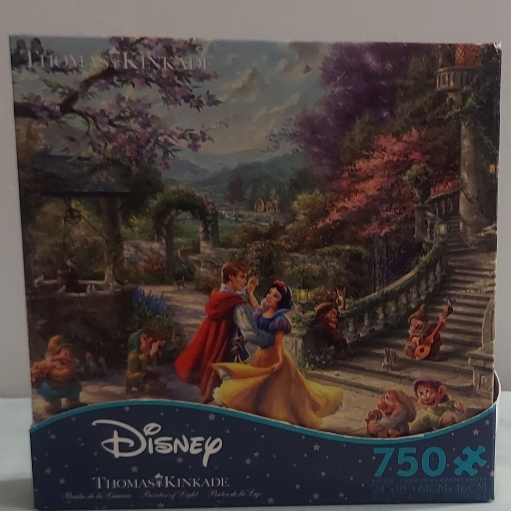 Disney Thomas Kinkade Snow White Collectible Puzzle - Blue, Yellow, Red